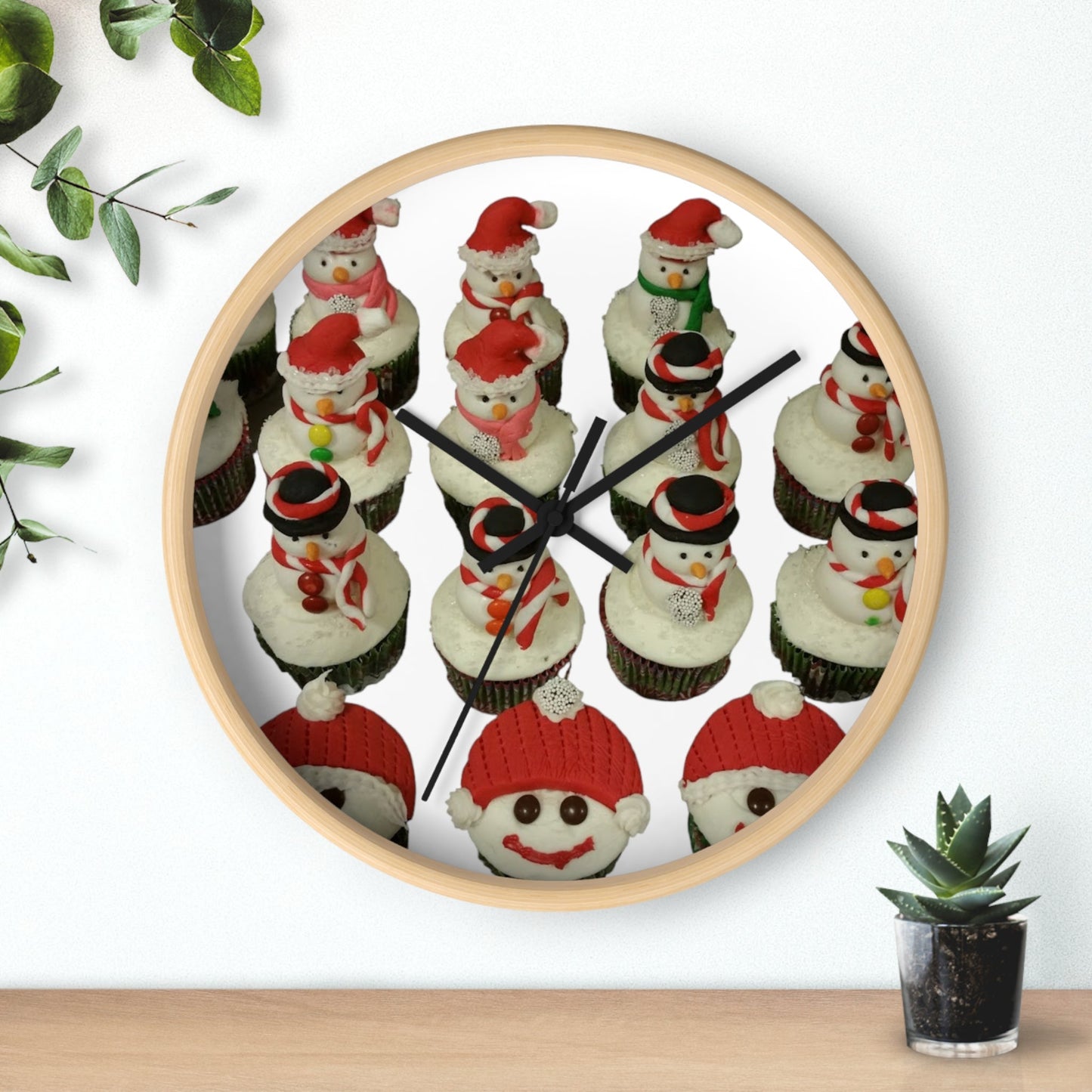 Christmas Cupcakes Wall Clock