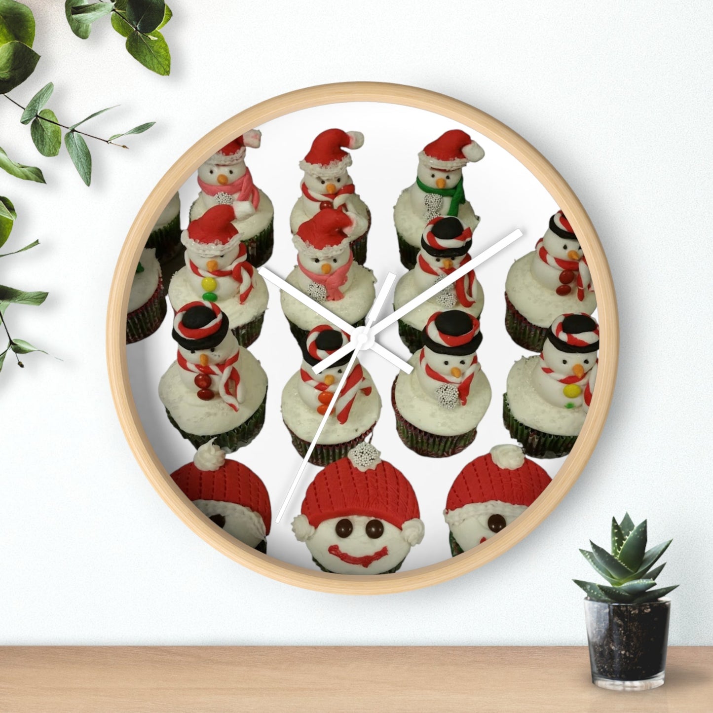 Christmas Cupcakes Wall Clock