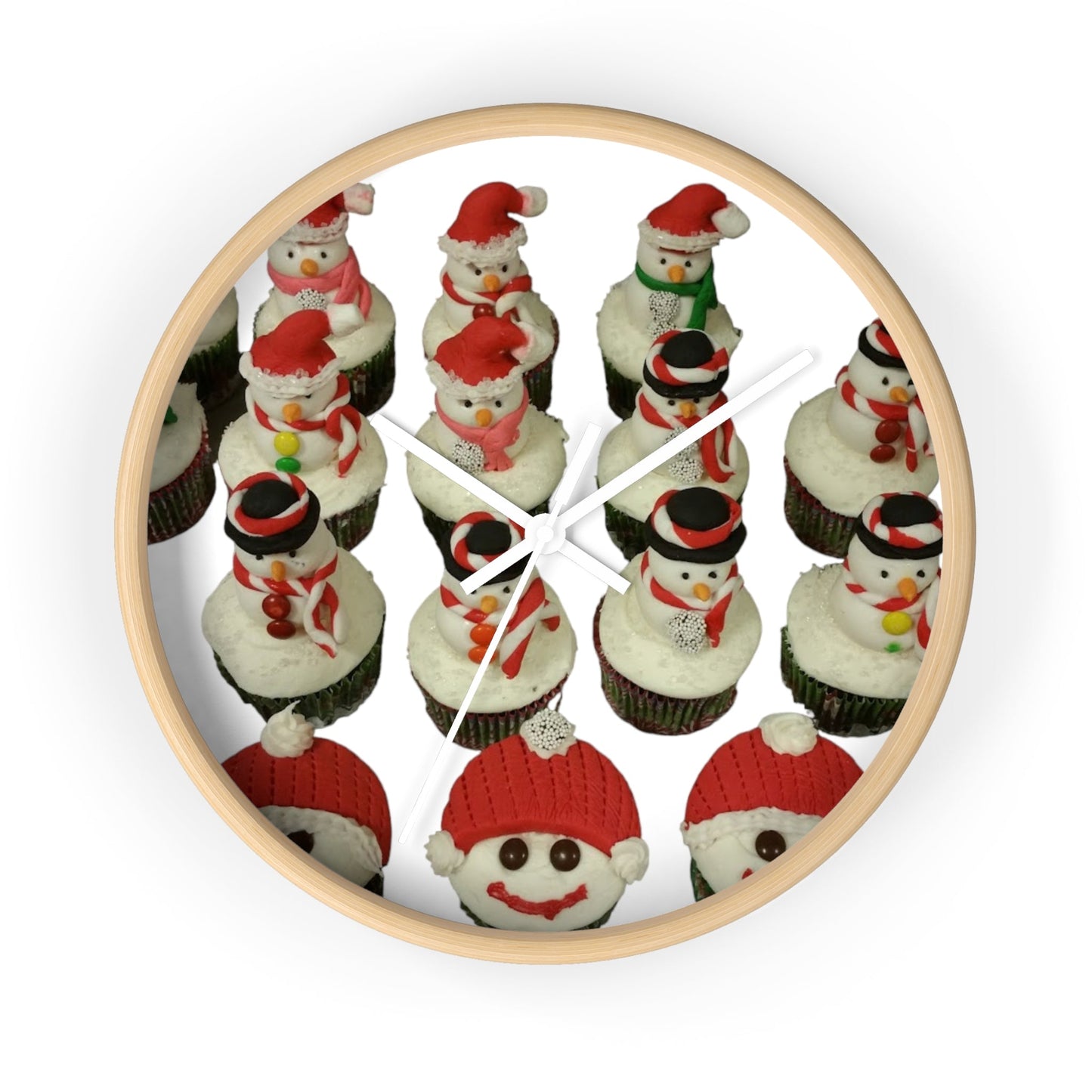 Christmas Cupcakes Wall Clock